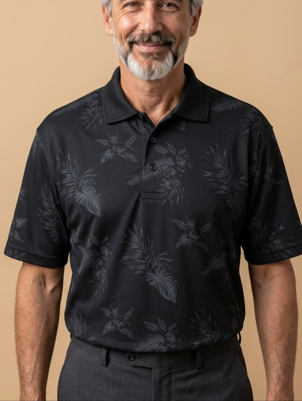 Hawaiian Print Golf Shirt L